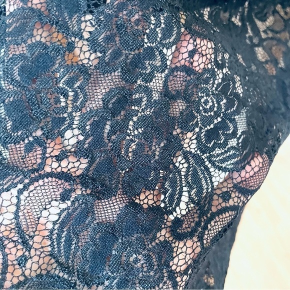 LOFT Elegant Black Lace Overlay Strapless Fit and Flare Cocktail Dress - Size 2P - Picture 11 of 14